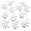 Creativ Company Creepy-Crawly textiel, afm 10-14 cm, wit, 12 stuk/ 1 doos