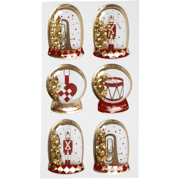 Vivi Gade Shaker stickers, notenkraker, afm 49x32+45x36 mm, goud, 6 stuk/ 1 doos