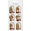Vivi Gade Shaker stickers, notenkraker, afm 49x32+45x36 mm, goud, 6 stuk/ 1 doos