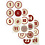 Vivi Gade Kerstkalender cijfer stickers, d 4 cm, vel 9x14 cm, 4 div vellen/ 1 doos