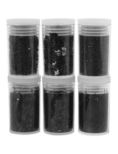 Creativ Company Glitter en Pailletten, zwart, 6x5 gr/ 1 doos