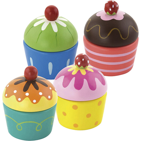 VIGA VIGA cupcakes, afm 4x5,5 cm, 4 onderdelen/ 1 doos
