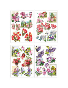 Creativ Company 3D vellen, bloemen en vlinders, vel 21x30 cm, 4 vel/ 1 doos