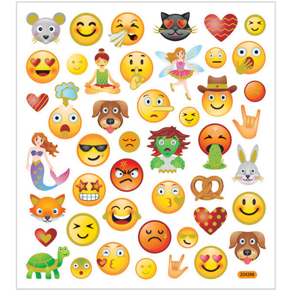 Creativ Company Stickers, emojis, vel 15x16,5 cm, 1 vel