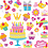 Creativ Company Stickers, verjaardag, vel 15x16,5 cm, ca. 49 stuk, 1 vel