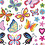Creativ Company Stickers, bloemen en vlinders, vel 15x16,5 cm, ca. 21 stuk, 1 vel