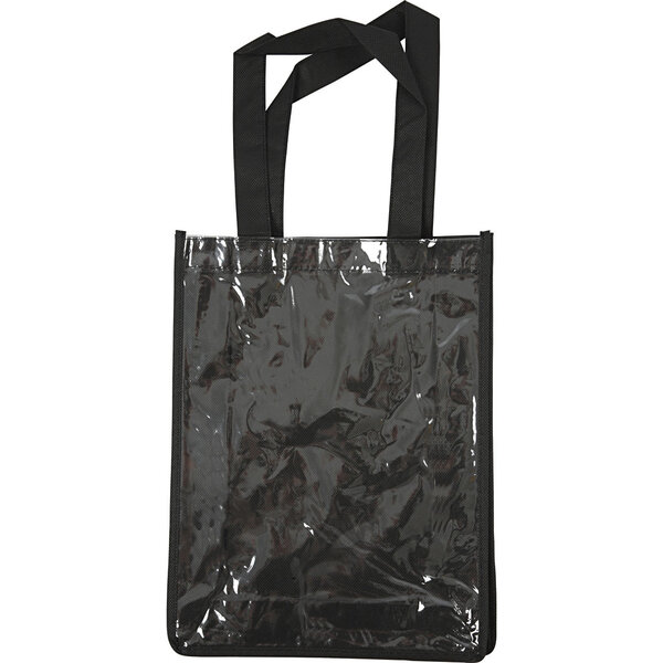 Creativ Company Tas met plastic voorkant, afm 30x23x7 cm, zwart, 1 stuk