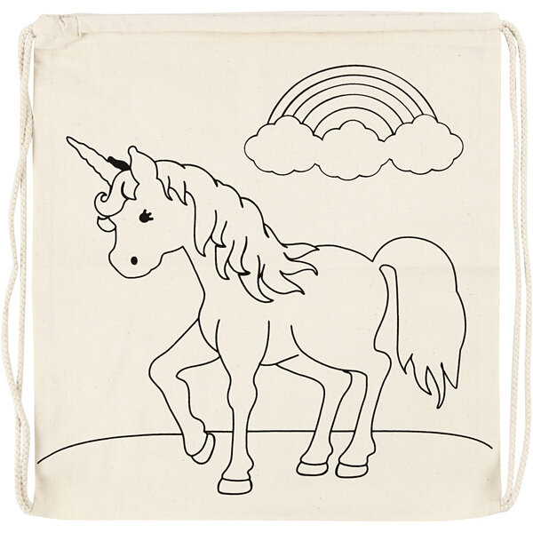 Creativ Company Rugzak, unicorns, afm 37x41 cm, 110 gr, licht naturel, 1 stuk