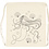 Creativ Company Rugzak, zeemeermin, afm 37x41 cm, 110 gr, licht naturel, 1 stuk