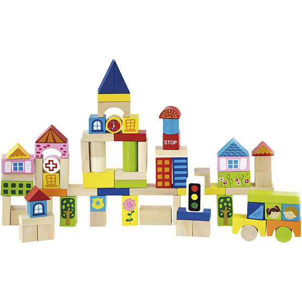 VIGA VIGA houten blokken, afm 3 cm, 75 onderdelen/ 1 set