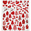 Creativ Company Stickers, rode en witte kerst, vel 15x16,5 cm, ca. 54 stuk, 1 vel
