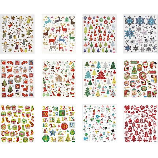 Creativ Company Stickerboek, kerstmis, vel 15x16,5 cm, 2x12 vel/ 1 doos