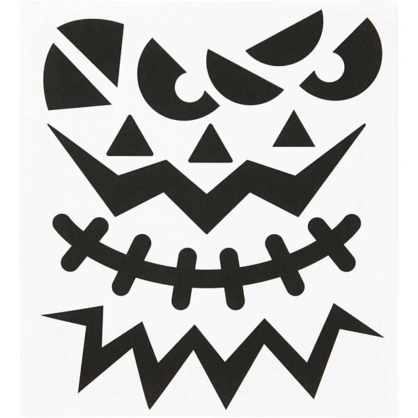 Creativ Company Stickers, Halloween - grote gezichten, vel 15x16,5 cm, 1 vel