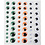 Creativ Company Wiebelogen, zelfklevend, d 6+8+10+12+15 mm, groen, oranje, wit, 54 stuk, 1 vel
