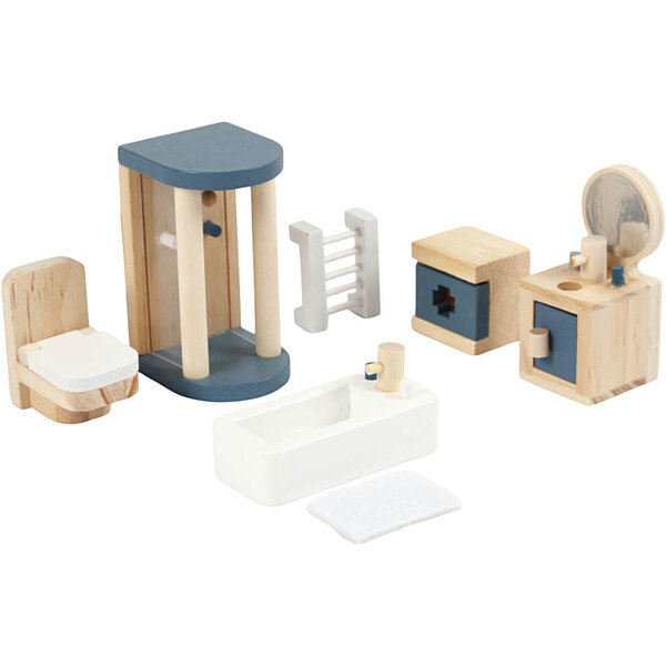 VIGA VIGA Meubilair voor poppenhuis, badkamer, afm 2x2x7,5 cm, 7 onderdelen/ 1 set