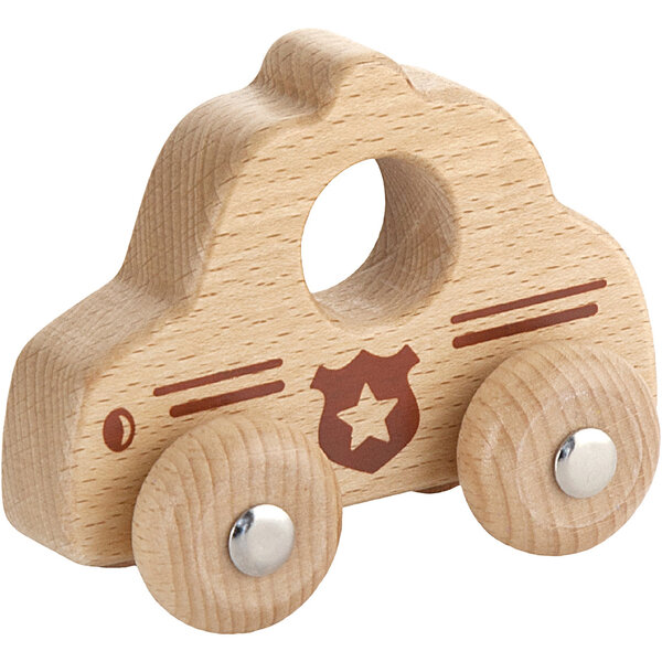 VIGA VIGA Kleine Houten Politiewagen, politieauto, afm 9x7,5 cm, 1 stuk