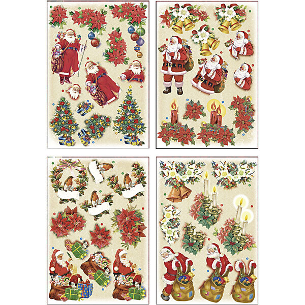 3D vellen, kerst, vel 21x30 cm, 4 vel/ 1 doos