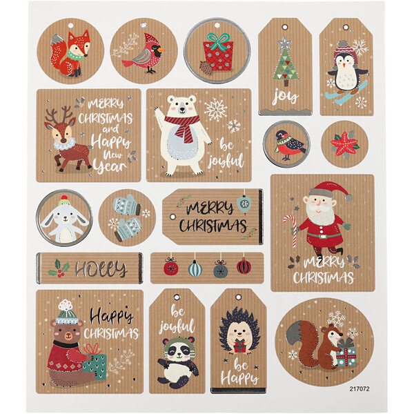 Creativ Company Stickers, Kerst, vel 15x16,5 cm, 1 vel