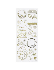 Creativ Company Stickers, vogels, vel 10x24 cm, goud, 1 vel