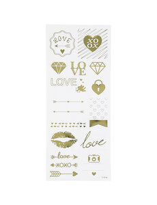 Creativ Company Stickers, love, vel 10x24 cm, goud, 1 vel