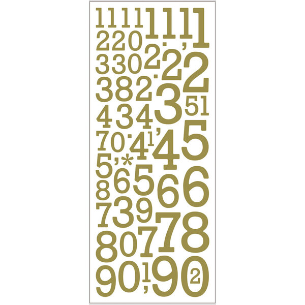 Creativ Company Glitterstickers, cijfers, vel 10x24 cm, goud, 2 vel/ 1 doos