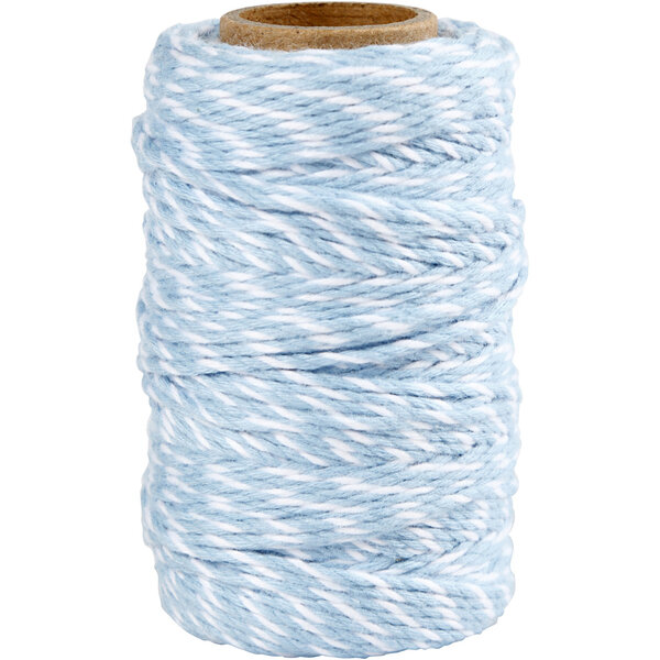 Creativ Company Katoenkoord, dikte 1,1 mm, wit/lichtblauw, 50 m/ 1 rol