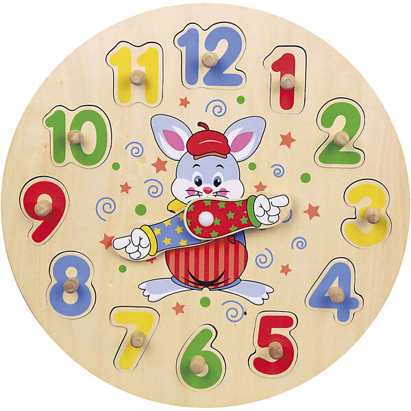 VIGA VIGA klok puzzel, d 30 cm, 12 delen, 1 stuk