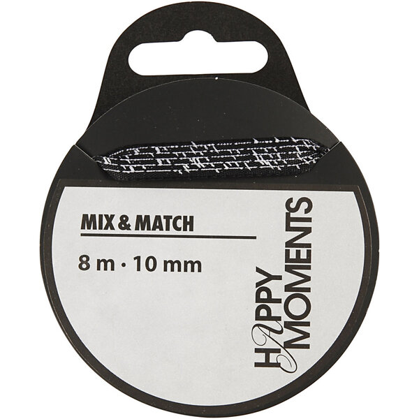 Creativ Company Satijnlint, B: 10 mm, zwart, 8 m/ 1 rol