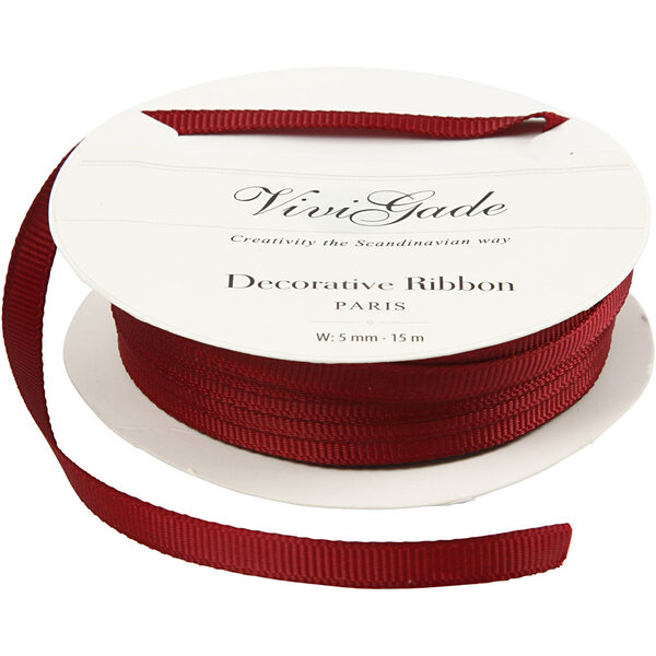 Vivi Gade Decoratie lint, B: 6 mm, rood, 15 m/ 1 rol