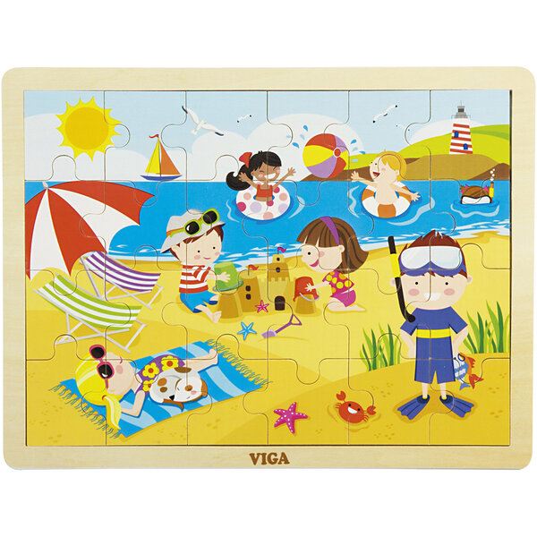 VIGA VIGA seizoenen VIGA houten puzzel, de seizoenen, zomer, afm 30x22,5 cm, 24 delen, 1 stuk