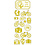 Creativ Company Stickers, om de wereld, vel 10x24 cm, ca. 15 stuk, goud, 1 vel