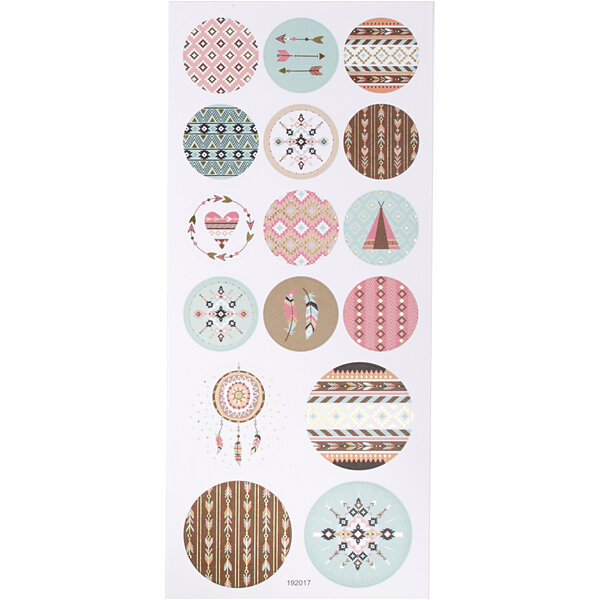 Creativ Company Stickers, indianen, vel 10x23 cm, ca. 16 stuk, 1 vel