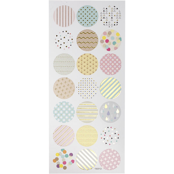 Creativ Company Stickers, pastels, vel 10x23 cm, ca. 21 stuk, 1 vel