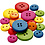 Creativ Company Houten knopen, d 12-20 mm, 2-4 gaten, diverse kleuren, 360 stuk/ 1 doos