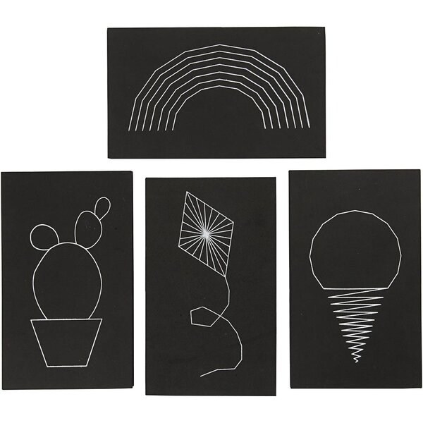Creativ Company String Art , afm 20x12 cm, dikte 10 mm, zwart, 16 stuk/ 1 doos
