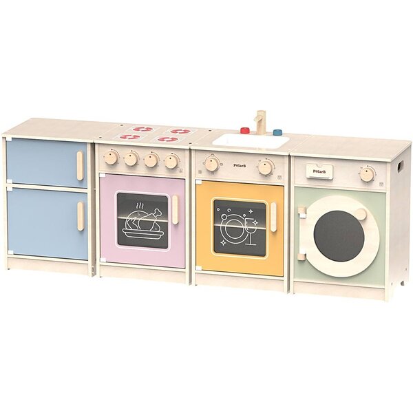 VIGA VIGA minispeelkeuken, H: 50(56,9) cm, L: 130 cm, B: 30 cm, 4 onderdelen/ 1 doos