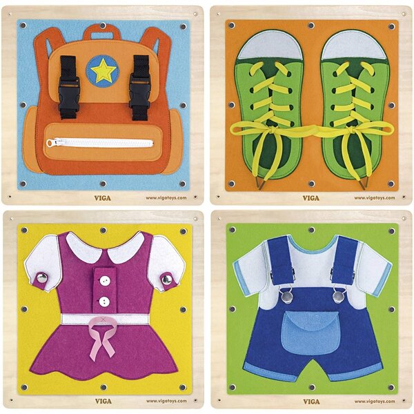 VIGA VIGA spel om je aan te kleden, afm 44x44 cm, 4 onderdelen/ 1 set