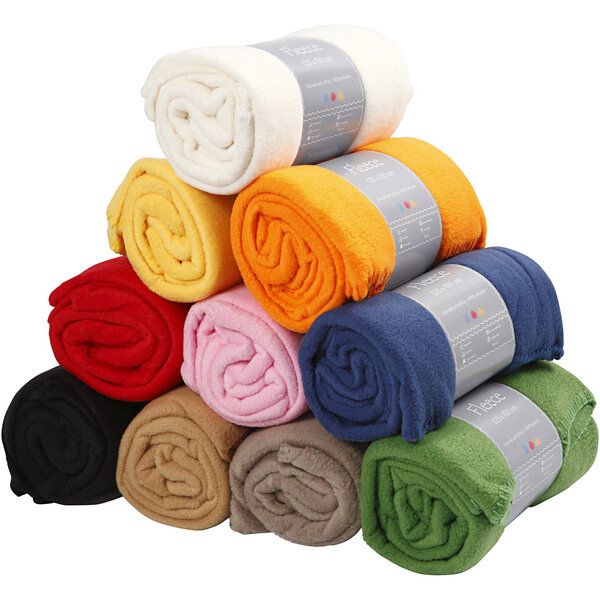 Creativ Company Fleece, L: 125 cm, B: 150 cm, diverse kleuren, 10 stuk/ 1 doos