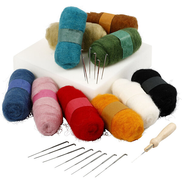 Creativ Company Groepsset Naaldvilten, diverse kleuren, 1 set