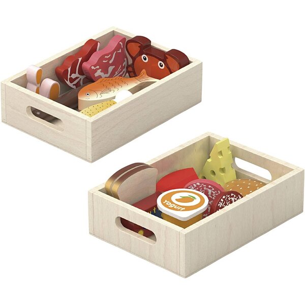 VIGA VIGA Houten Speelgoedeten, L: 30 cm, B: 22 cm, 17 onderdelen/ 1 doos