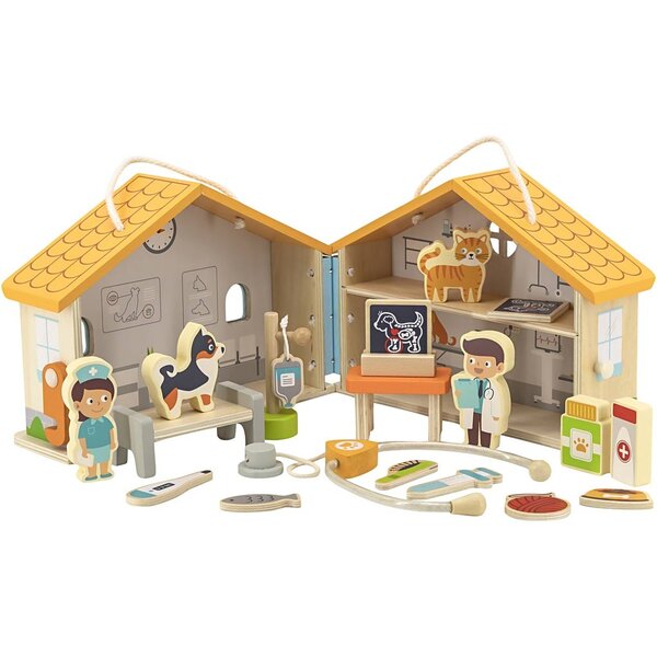 VIGA VIGA Dierenziekenhuis, H: 17 cm, L: 22 cm, B: 12 cm, 19 onderdelen/ 1 doos