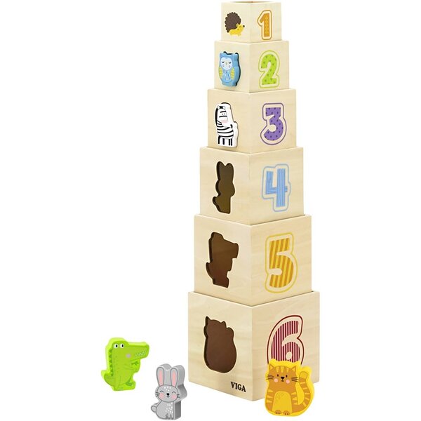 VIGA VIGA Bouwstenen, H: 51 cm, L: 12 cm, B: 12 cm, 6 stuk/ 1 doos