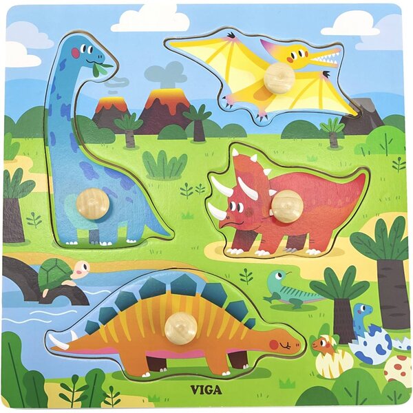 VIGA VIGA Puzzel met Knoppen, H: 26 mm, L: 22 cm, B: 22 cm, 1 stuk