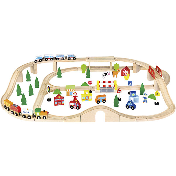VIGA VIGA Spoorweg en stad, 90 onderdelen/ 1 set