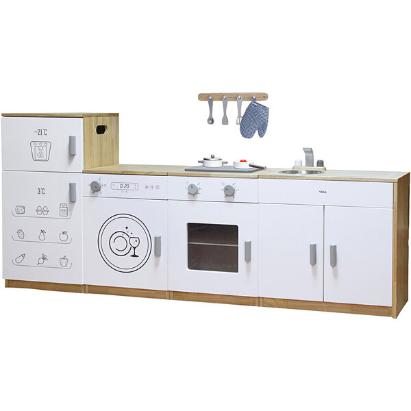 VIGA VIGA Speelkeuken, H: 55-79 cm, D: 34 cm, B: 40 cm, 4 onderdelen/ 1 set