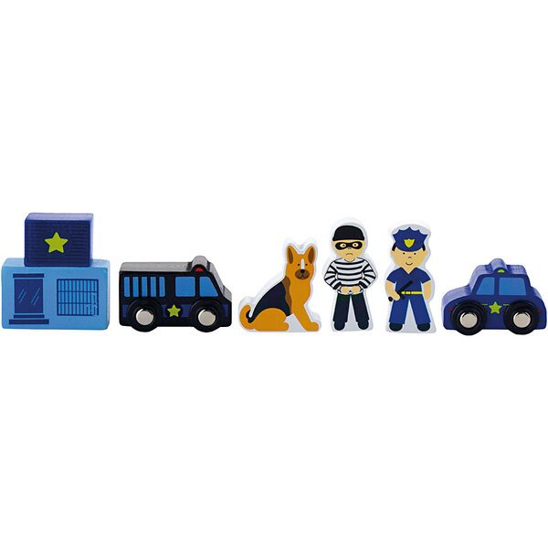 VIGA VIGA spoorwegaccessoires, politie, 6 onderdelen/ 1 set