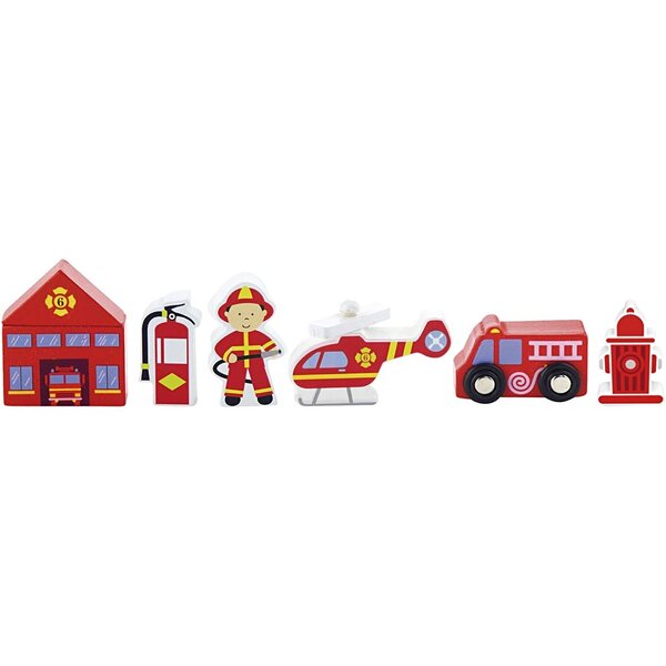 VIGA VIGA spoorwegaccessoires, brandweerkazerne, 6 onderdelen/ 1 set