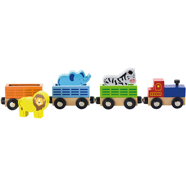 VIGA VIGA spoorwegaccessoires, trein met dieren, 7 onderdelen/ 1 set