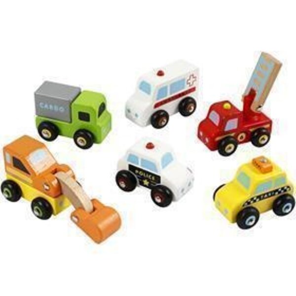 VIGA VIGA mini-auto's, afm 7-9 cm, 6 onderdelen/ 1 doos