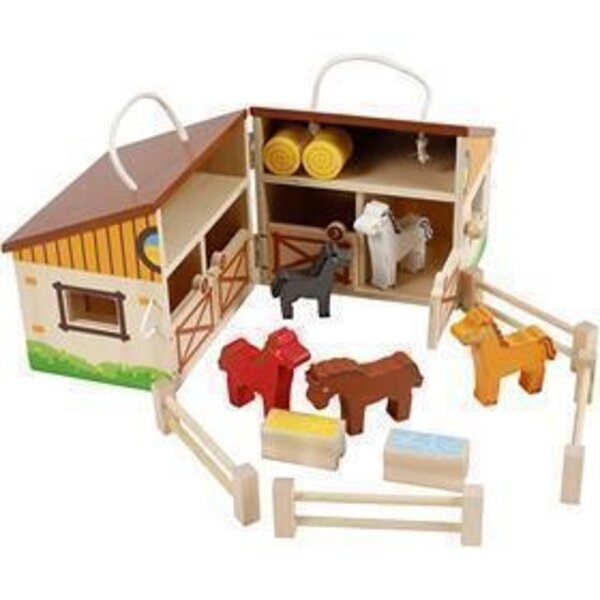 VIGA VIGA speelgoed paardenstal, afm 24,5x16,5x15 cm, 1 doos